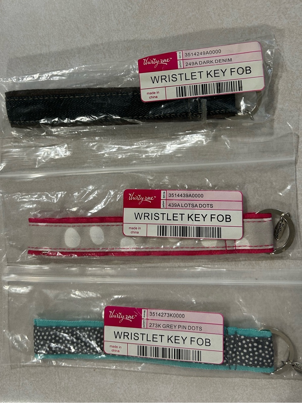 NWT Bundle of 3 Thirty One Hang it Up Key Fob